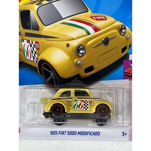 Hot Wheels 2024 ’60s Fiat 500D Modificado Yellow Compact Kings 5/5 Diecast Car - Picture 2 of 9